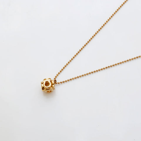 Salvatore Ferragamo Gancini Cube Necklace gold WS22184