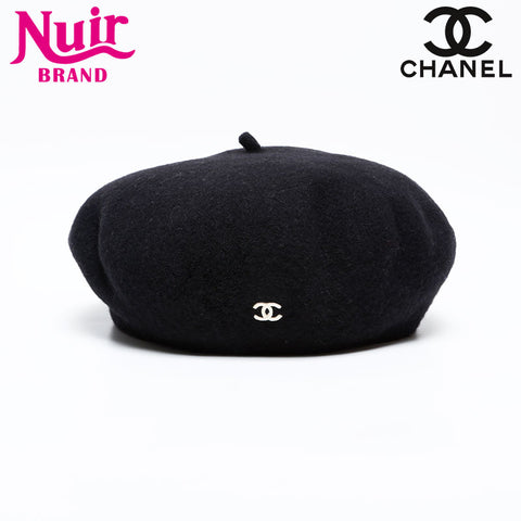 CHANEL COCO Mark 98P Wool 1998 beret black WS22194
