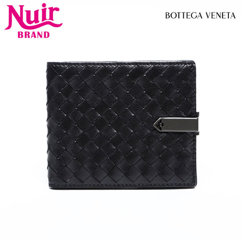 BOTTEGAVENETA INTRECCIATO leather Bifold Wallet black WS22200