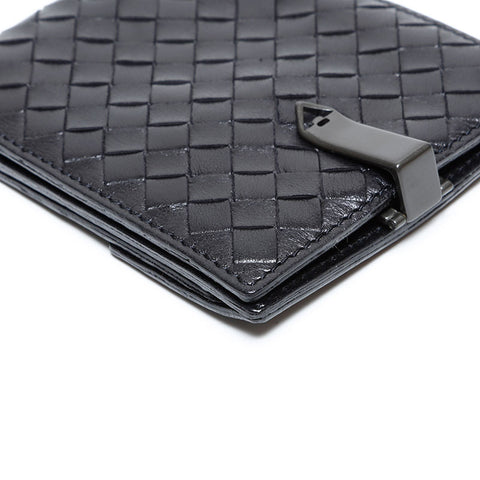 BOTTEGA VENETA INTRECCIATO leather Bifold Wallet black WS 22200