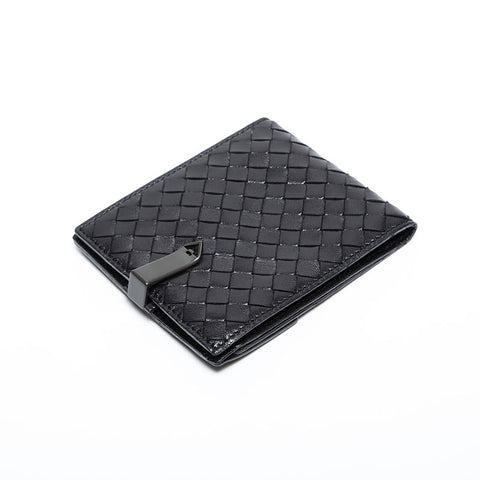 BOTTEGA VENETA INTRECCIATO leather Bifold Wallet black WS 22200