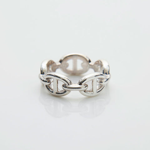 HERMES 925 Chaine d'Ancre Shine 51 2023 Bague Argent WS22201