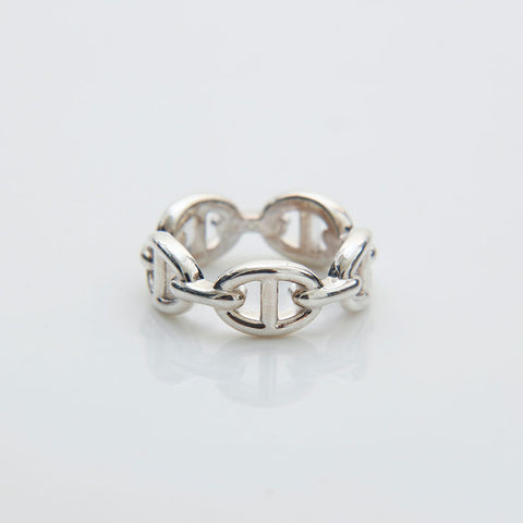 HERMES 925 Chaine d'Ancre Shine 51 2023 Bague Argent WS22201