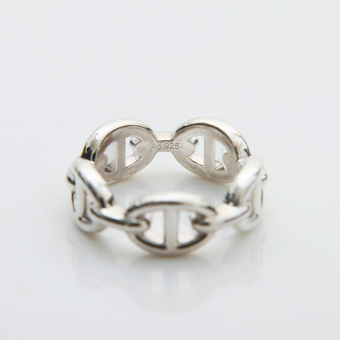 HERMES 925 Chaine d'Ancre Shine 51 2023 Ring Silver WS22201