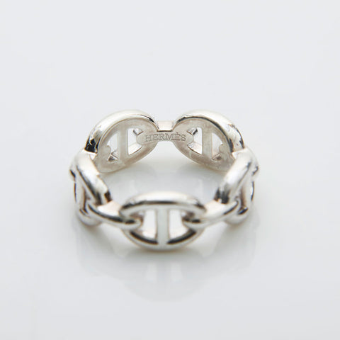 HERMES 925 Chaine d'Ancre Shine 51 2023 Bague Argent WS22201