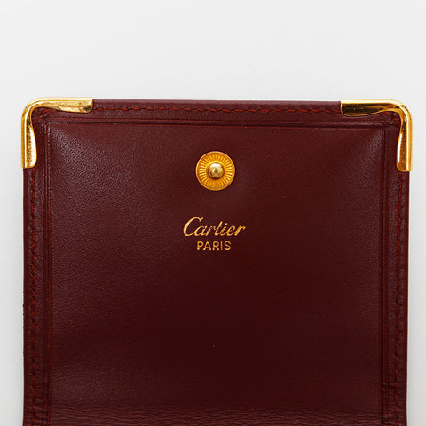 CARTIER Leather Mustodo Coin case Red WS22202