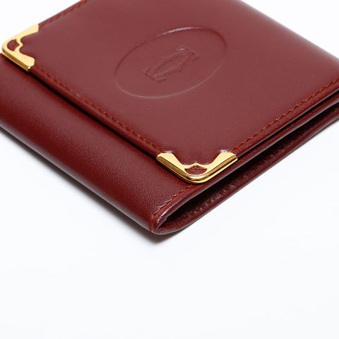 CARTIER Leather Mustodo Coin case Red WS22202