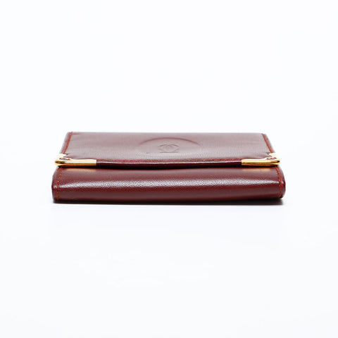 CARTIER Leather Mustodo Coin case Red WS22202