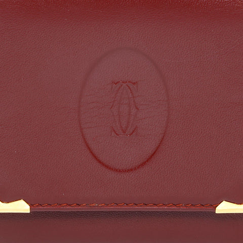 CARTIER Leather Mustodo Coin case Red WS22202