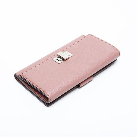 FENDI Celeria leather Bifold Wallet pink WS22203