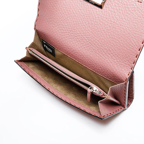 FENDI Celeria leather Bifold Wallet pink WS22203