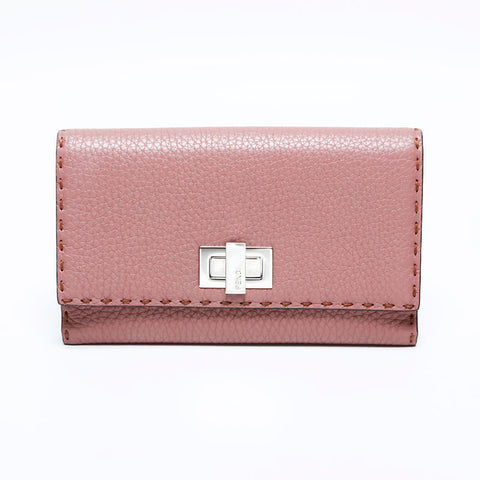 FENDI Celeria leather Bifold Wallet pink WS22203