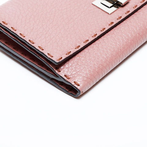 FENDI Celeria leather Bifold Wallet pink WS22203
