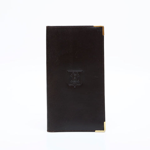 CELINE Leather Bifold Wallet with Logo Purse black WS22205