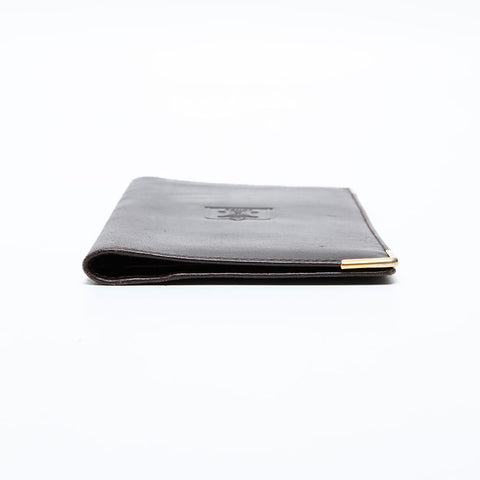 CELINE Leather Bifold Wallet with Logo Purse black WS22205