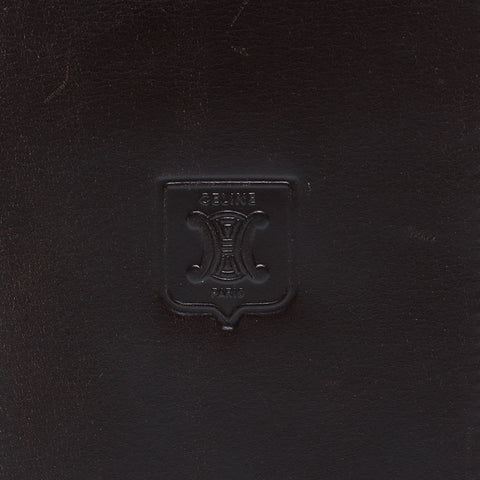 CELINE Leather Bifold Wallet with Logo Purse black WS22205