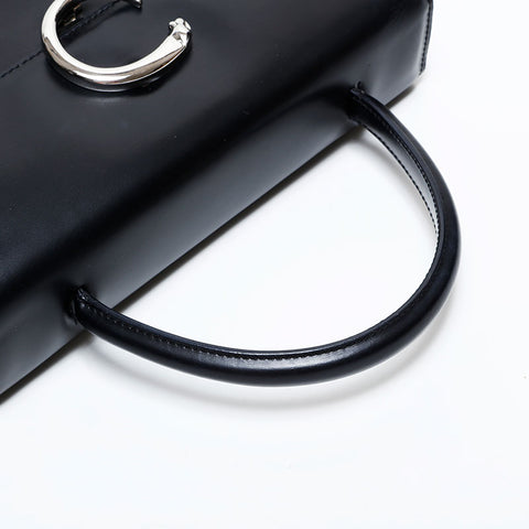 極美品 カルティエ CARTIER レザー パンテール ハンドバッグ ブラック WS22211