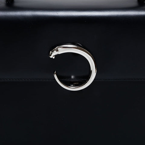 極美品 カルティエ CARTIER レザー パンテール ハンドバッグ ブラック WS22211