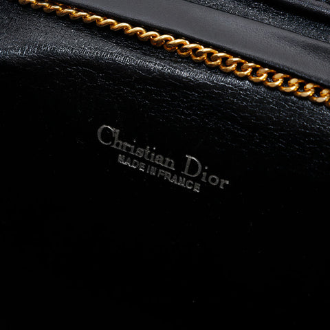 極美品 クリスチャンディオール Christian Dior トロッター キャンバス チェーン ショルダーバッグ ブラック WS22212