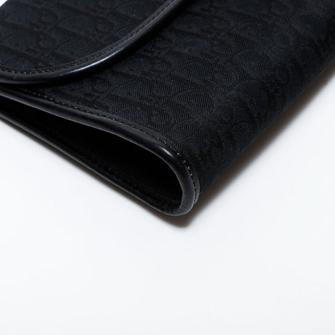 極美品 クリスチャンディオール Christian Dior トロッター キャンバス チェーン ショルダーバッグ ブラック WS22212