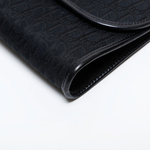 極美品 クリスチャンディオール Christian Dior トロッター キャンバス チェーン ショルダーバッグ ブラック WS22212
