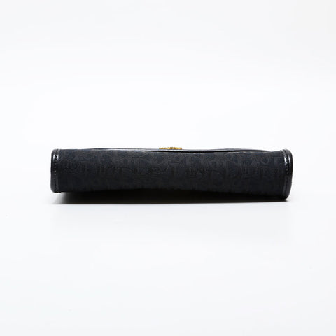 極美品 クリスチャンディオール Christian Dior トロッター キャンバス チェーン ショルダーバッグ ブラック WS22212