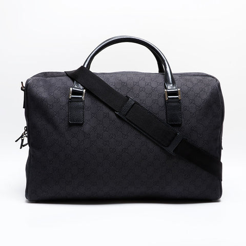 極美品 グッチ GUCCI GGキャンバス 2way ボストンバッグ ブラック WS22215