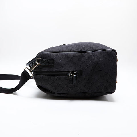 極美品 グッチ GUCCI GGキャンバス 2way ボストンバッグ ブラック WS22215