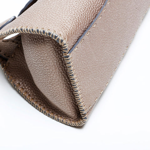 FENDI Leather Selleria Shoulder Bag gold WS22217