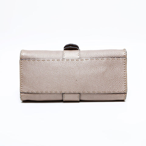 FENDI Leather Selleria Shoulder Bag gold WS22217