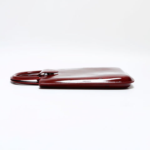 極美品 カルティエ CARTIER ハッピー バースデー パテント レザー ハンドバッグ レッド WS22219