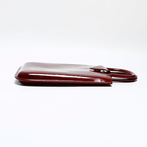 極美品 カルティエ CARTIER ハッピー バースデー パテント レザー ハンドバッグ レッド WS22219