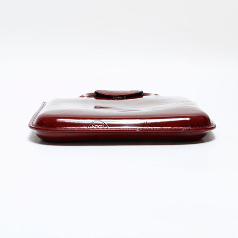 極美品 カルティエ CARTIER ハッピー バースデー パテント レザー ハンドバッグ レッド WS22219