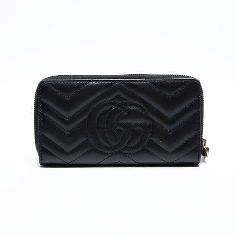 グッチ GUCCI GGマーモント レザー マトラッセ 長財布 ブラック WS22223