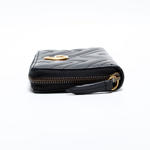 グッチ GUCCI GGマーモント レザー マトラッセ 長財布 ブラック WS22223
