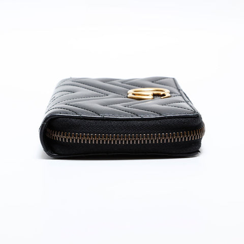 グッチ GUCCI GGマーモント レザー マトラッセ 長財布 ブラック WS22223