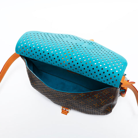 LOUIS VUITTON 2011 Monogram Monogram Floret Saumur Shoulder Bag Brown WS22230