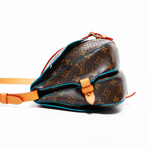 LOUIS VUITTON 2011 Monogram Monogram Floret Saumur Shoulder Bag Brown WS22230