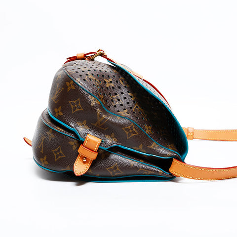 LOUIS VUITTON 2011 Monogram Monogram Floret Saumur Shoulder Bag Brown WS22230