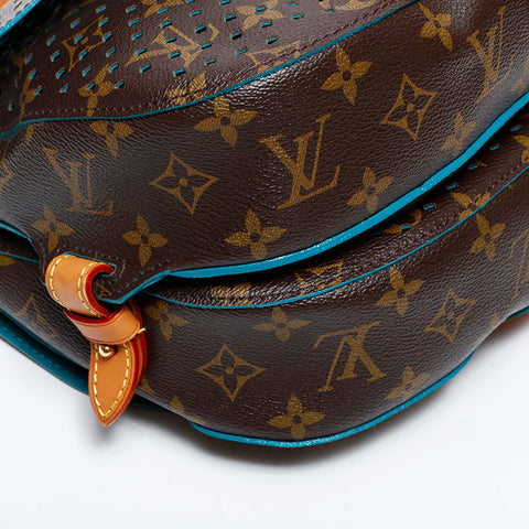 LOUIS VUITTON 2011 Monogram Monogram Floret Saumur Shoulder Bag Brown WS22230