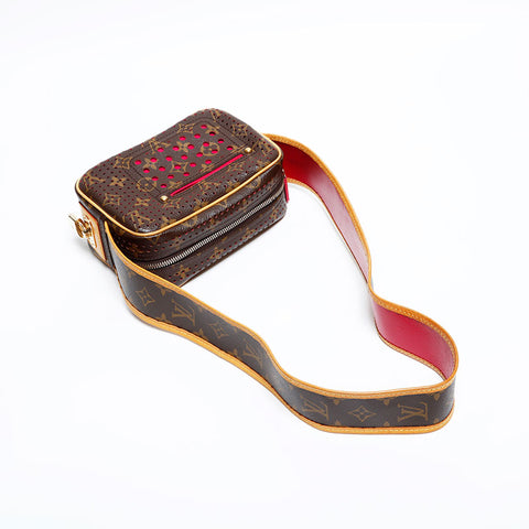 LOUIS VUITTON 2006 Monogram Perfo Mini Trocadero Umhängetasche Braun WS22232