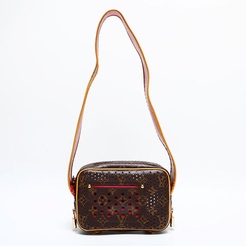 LOUIS VUITTON 2006 Monogram Perfo Mini Trocadero Shoulder Bag Brown WS22232