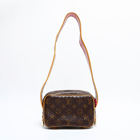 LOUIS VUITTON 2006 Monogram Perfo Mini Trocadero Shoulder Bag Brown WS22232