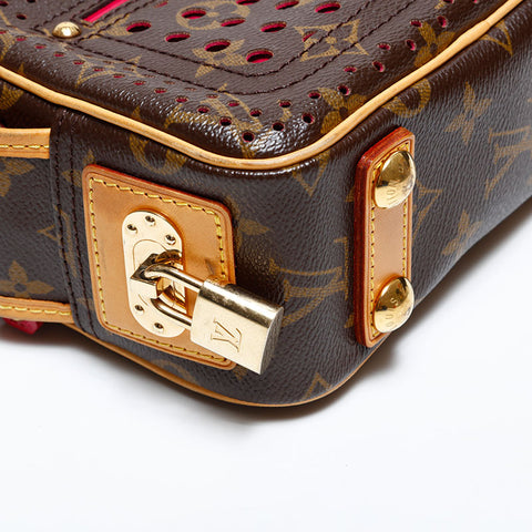 LOUIS VUITTON 2006 Monogram Perfo Mini Trocadero Shoulder Bag Brown WS22232