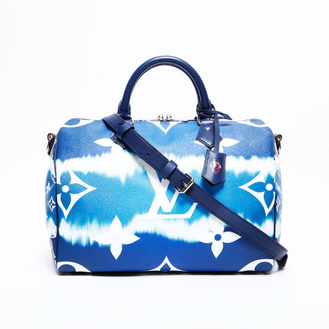 LOUIS VUITTON 2020 Speedy Bandouliere 30 LV Escale Boston bag blue WS22234