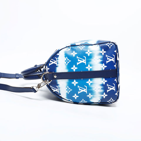 LOUIS VUITTON 2020 Speedy Bandouliere 30 LV Escale Boston bag blue WS22234