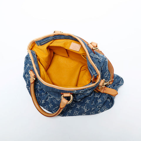 極美品 ルイ・ヴィトン LOUIS VUITTON 2007年製 モノグラムデニム ネオカヴィ MM ハンドバッグ ネイビー WS22238