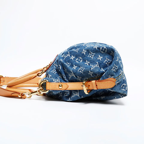 極美品 ルイ・ヴィトン LOUIS VUITTON 2007年製 モノグラムデニム ネオカヴィ MM ハンドバッグ ネイビー WS22238