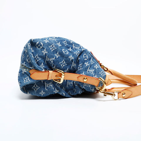 極美品 ルイ・ヴィトン LOUIS VUITTON 2007年製 モノグラムデニム ネオカヴィ MM ハンドバッグ ネイビー WS22238