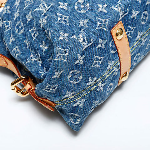 極美品 ルイ・ヴィトン LOUIS VUITTON 2007年製 モノグラムデニム ネオカヴィ MM ハンドバッグ ネイビー WS22238